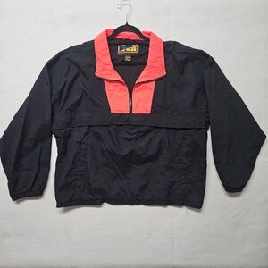 Vintage Express Nylon Windbreaker Pullover Neon Pink 80s 90s